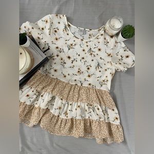 Cream floral patterned top